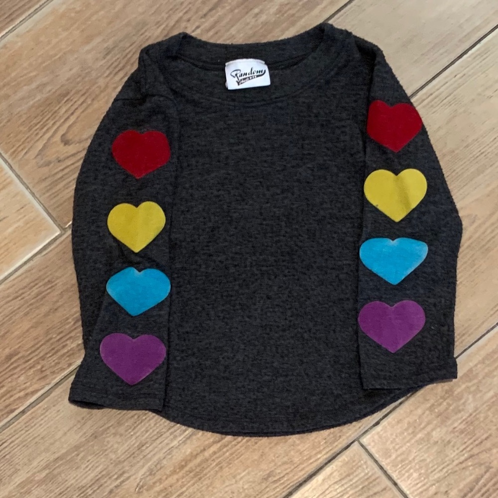 Random Hearts Gray Sweater with Hearts